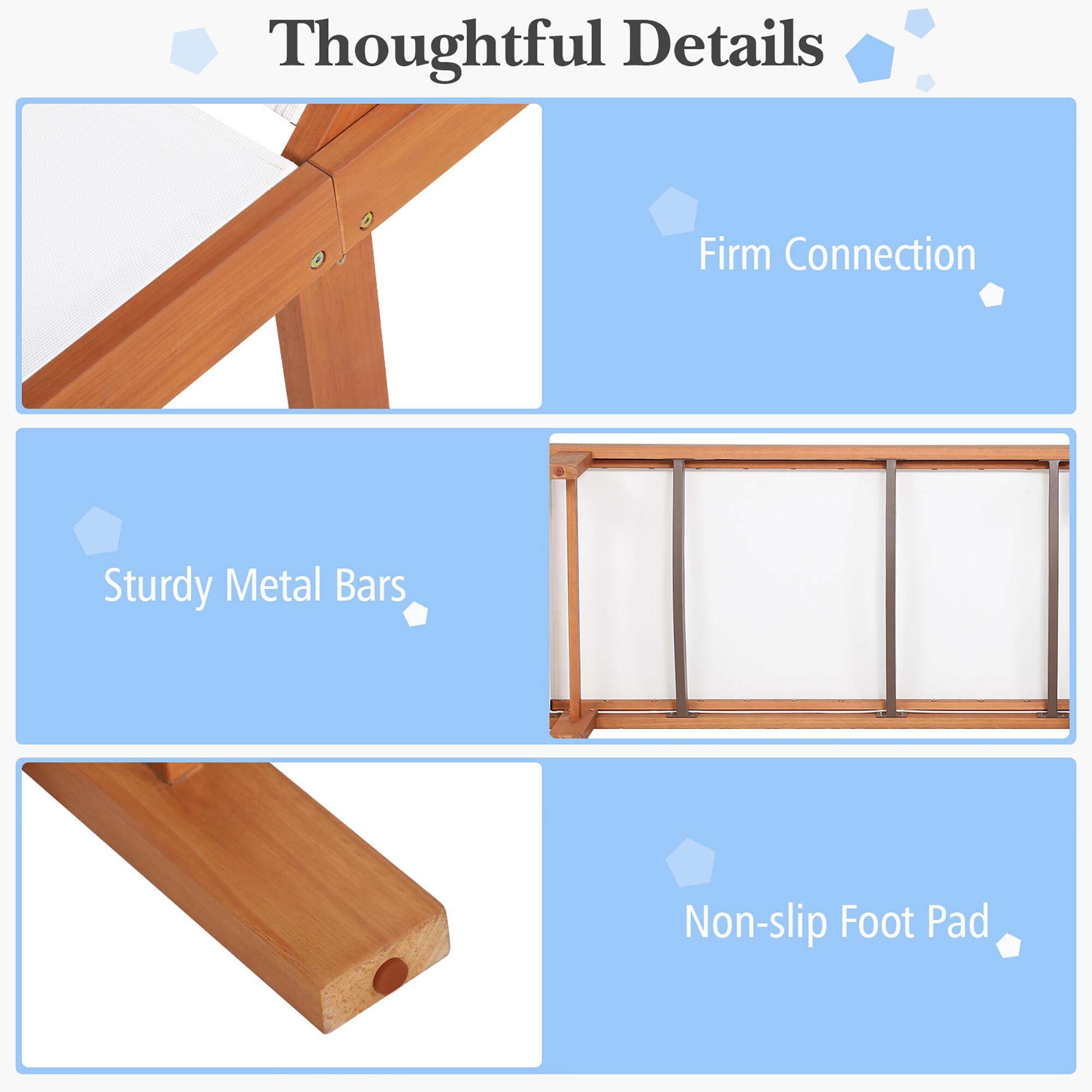Thoughtful Details

Firm Connection
Sturdy Metal Bars
Non-slip Foot Pad