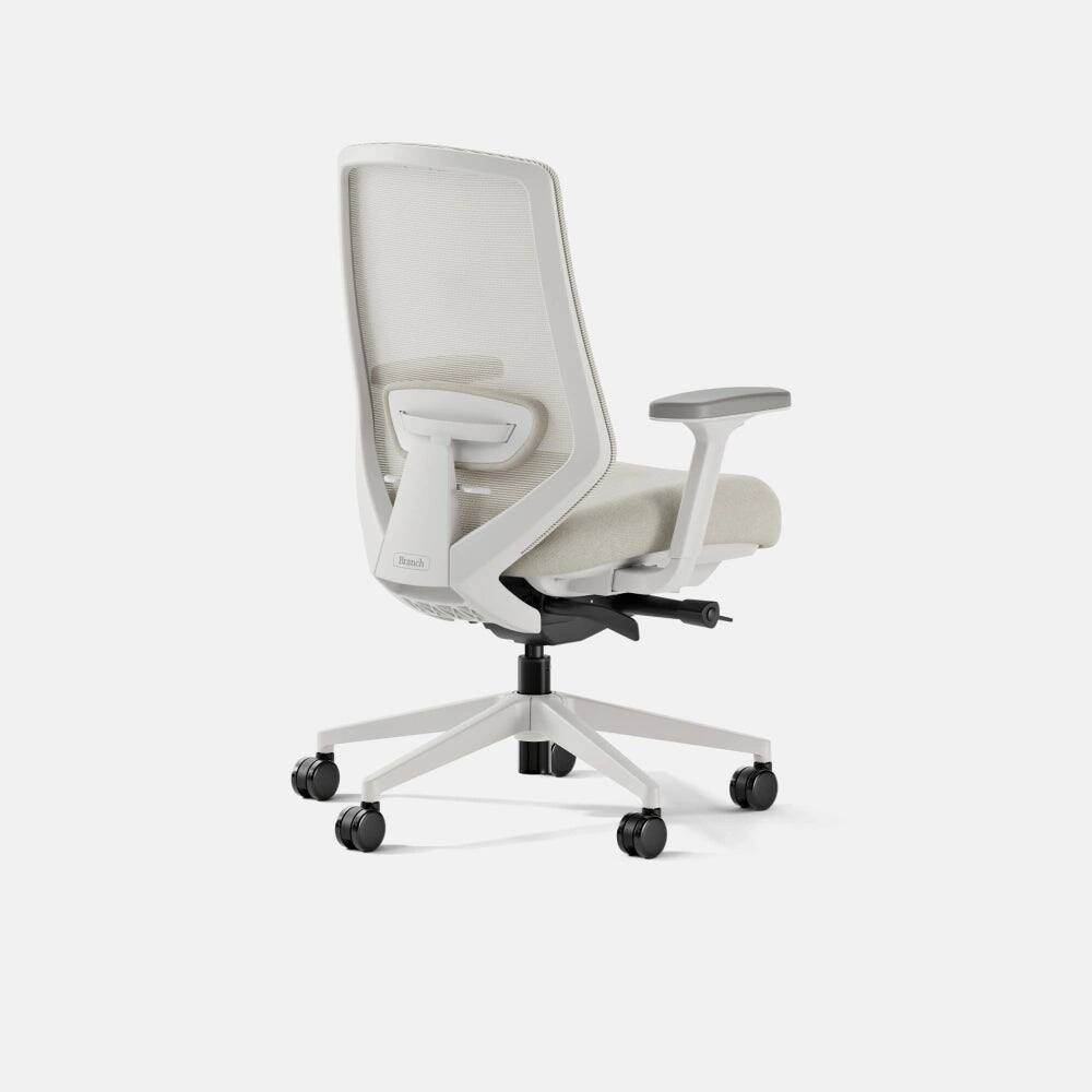 Angle. Branch Furniture - Ergonomic Chair Pro - Mesh / White / Shore.