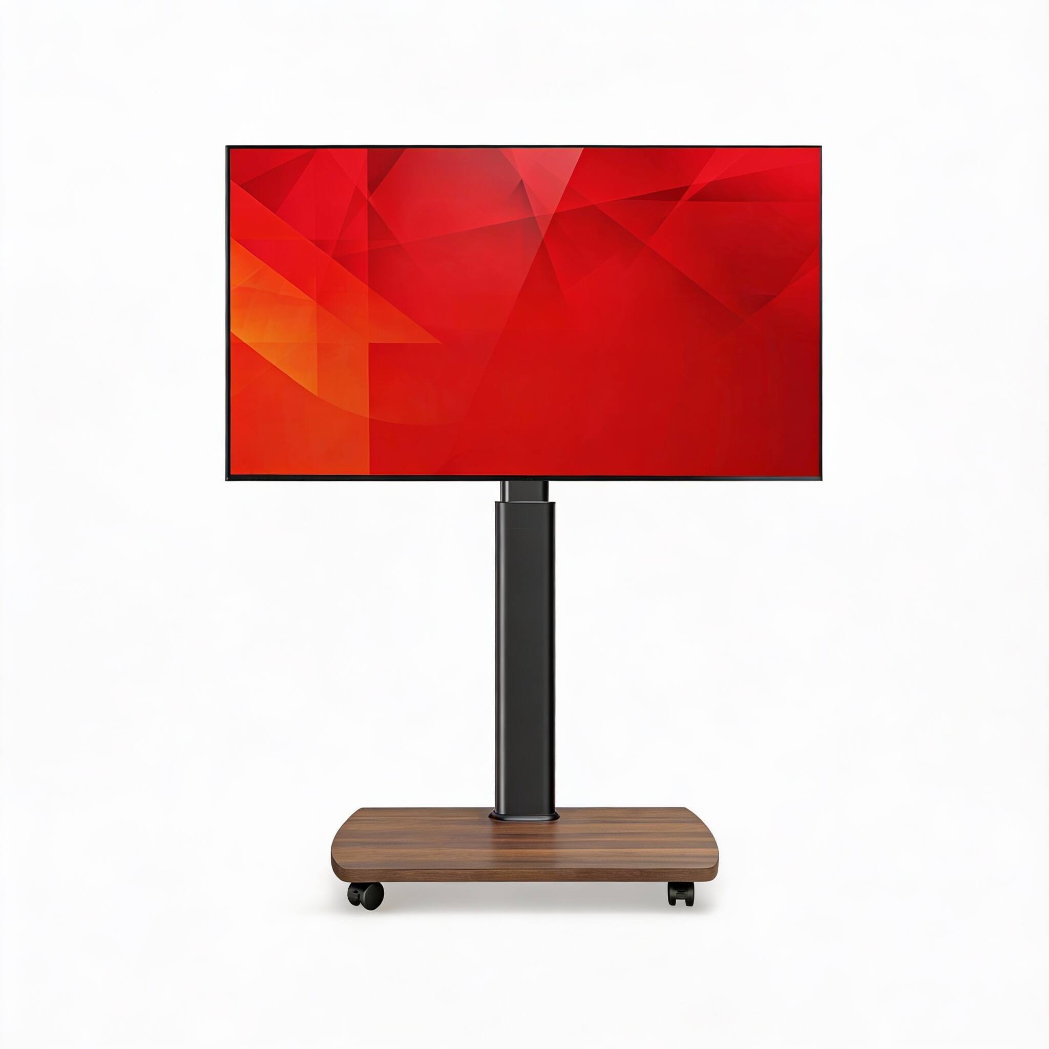 Front. Frangdom - Rolling TV Stand 43-75" Mobile Height-Swivel-Tilt - Brown Basic.