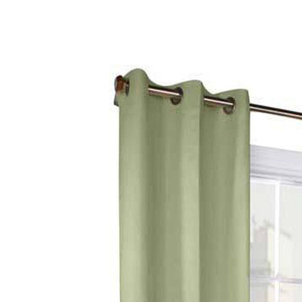 Angle. Commonwealth Home Fashions - Commonwealth Thermalogic Weather Cotton Fabric Grommet Top Panel Pair - 80x54" - Sage - Sage Green.