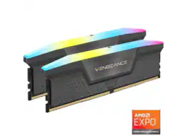 CORSAIR - Vengeance RGB 16GB (2 x 8GB) 288-Pin PC RAM DDR5 5600 (PC5 44800) Desktop Memory Model CMH16GX5M2B5600Z40 - Gray