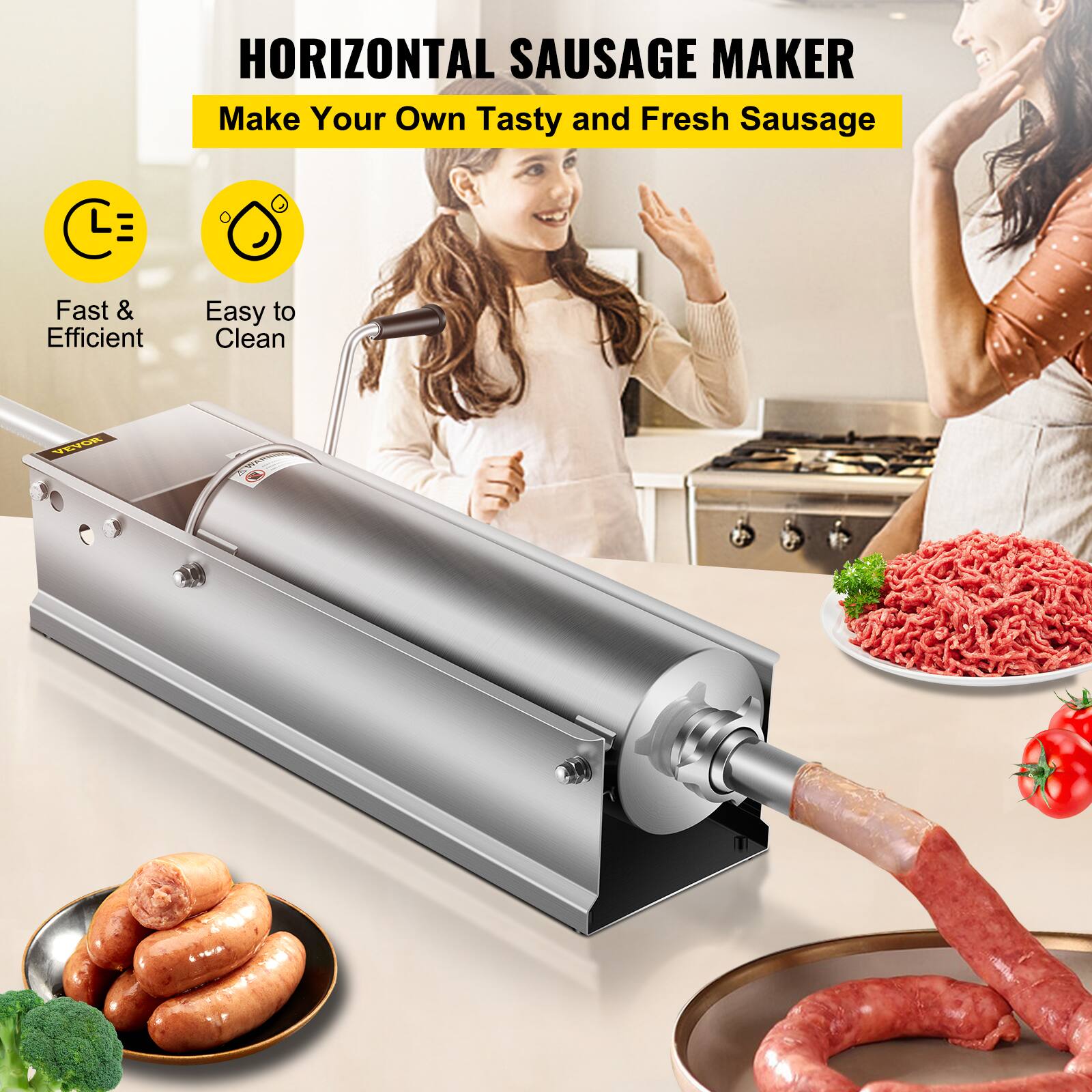 HORIZONTAL SAUSAGE MAKER  
Make Your Own Tasty and Fresh Sausage  

Fast & Efficient  
Easy to Clean