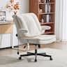 Bestier - Ergonomic Office Chair with Flip-Up Back & Armrests, Height Adjustable Towel Fabric Desk Chair - White