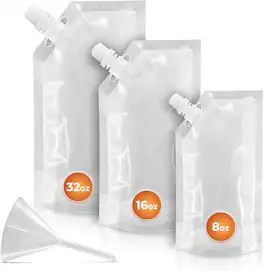 Zulay Kitchen - Premium Plastic Flasks - Drink Pouches For Festivals - Easy to Use Plastic Hidden - Flask