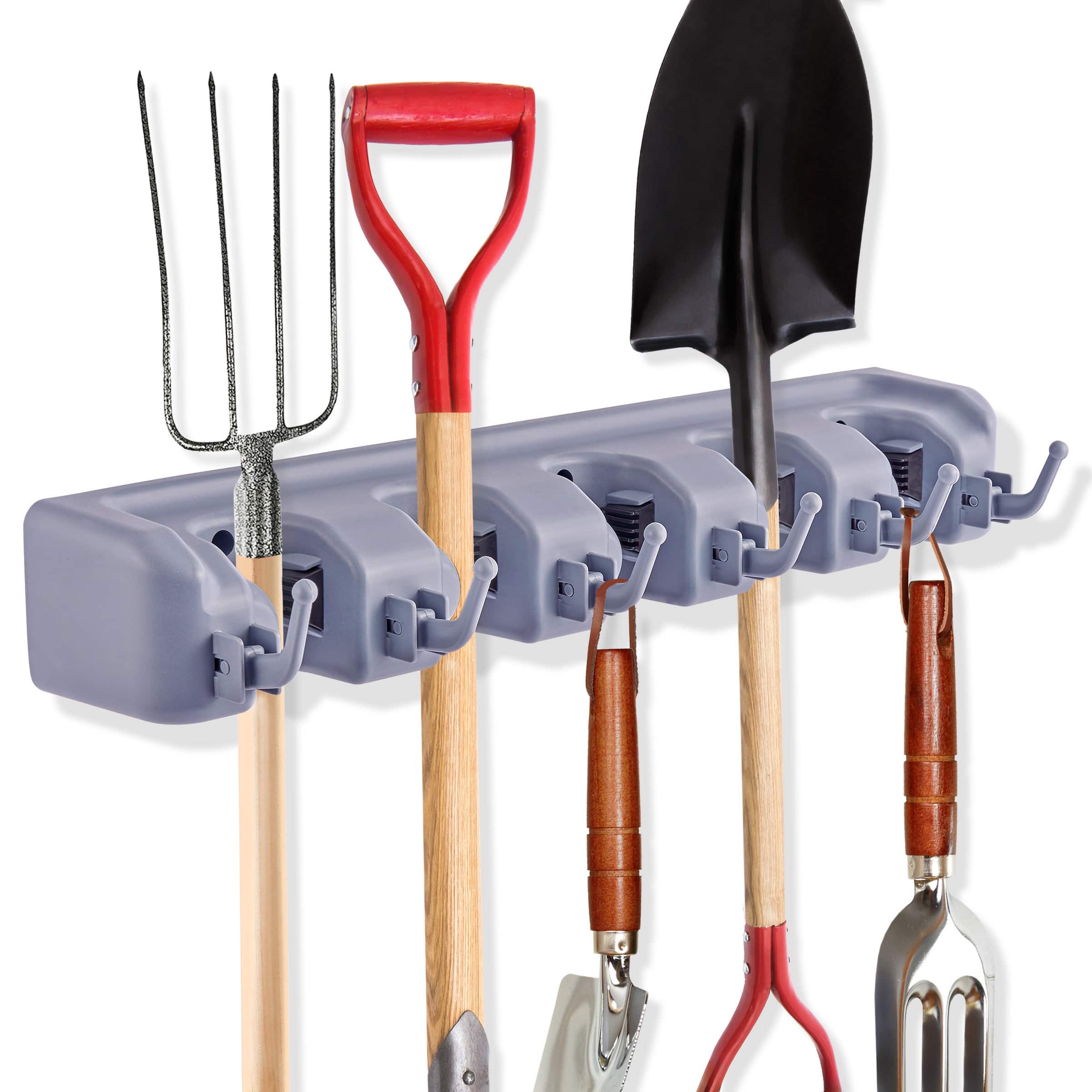 Sorbus - 16 Inch Wall-Mounted Garage & Garden Tool Organizer - Holds Up to 11 Items - Garage, Shed, Garden, or Home Use - Gray