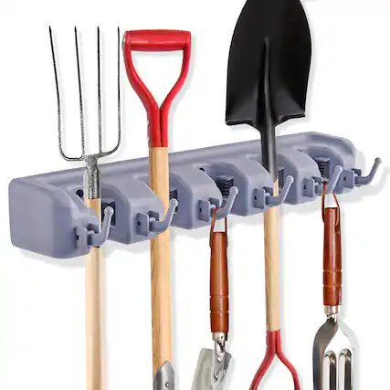 Front. Sorbus - Sorbus 16 Inch Wall-Mounted Garage & Garden Tool Organizer - Holds Up to 11 Items - Garage, Shed, Garden, or Home Use - Gray.