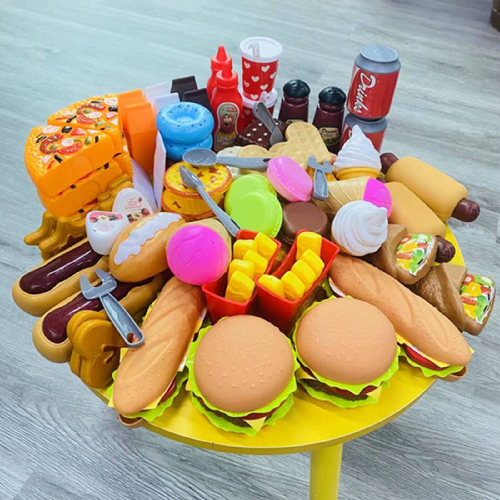 Alt View 2. Topteng - Kitchen Pretend Play Set - Simulated Fast Food Toys with Burger & Pizza for Kids, Role Play for Toddler.