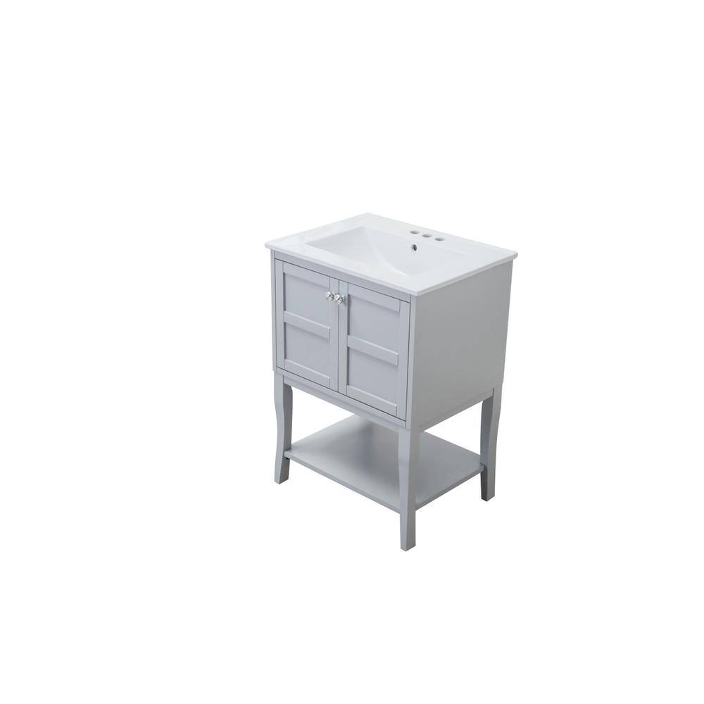 Left. Elegant Kitchen and Bath - 2 Doors Cabinet 24 In. X 18 In. X 34 In. In Grey - Grey.