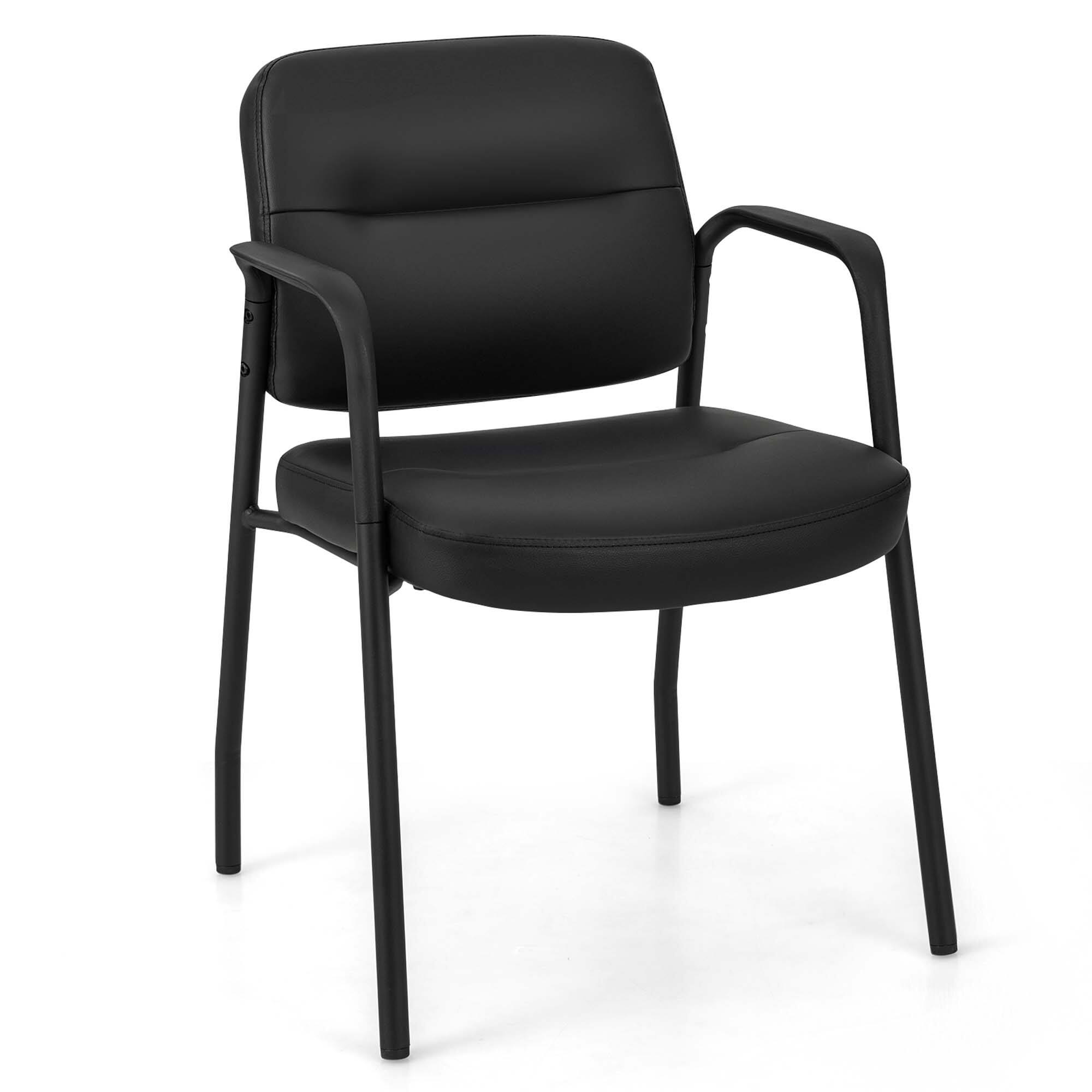 Alt View 6. Costway - Costway Waiting Room Chair No Wheels Set of 10 with Integrated Armrests  for Reception - Black.