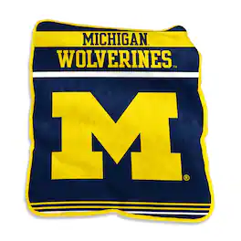 Logo Brands - Michigan Wolverines 50" x 60" Gameday Raschel Throw Blanket - Multicolor