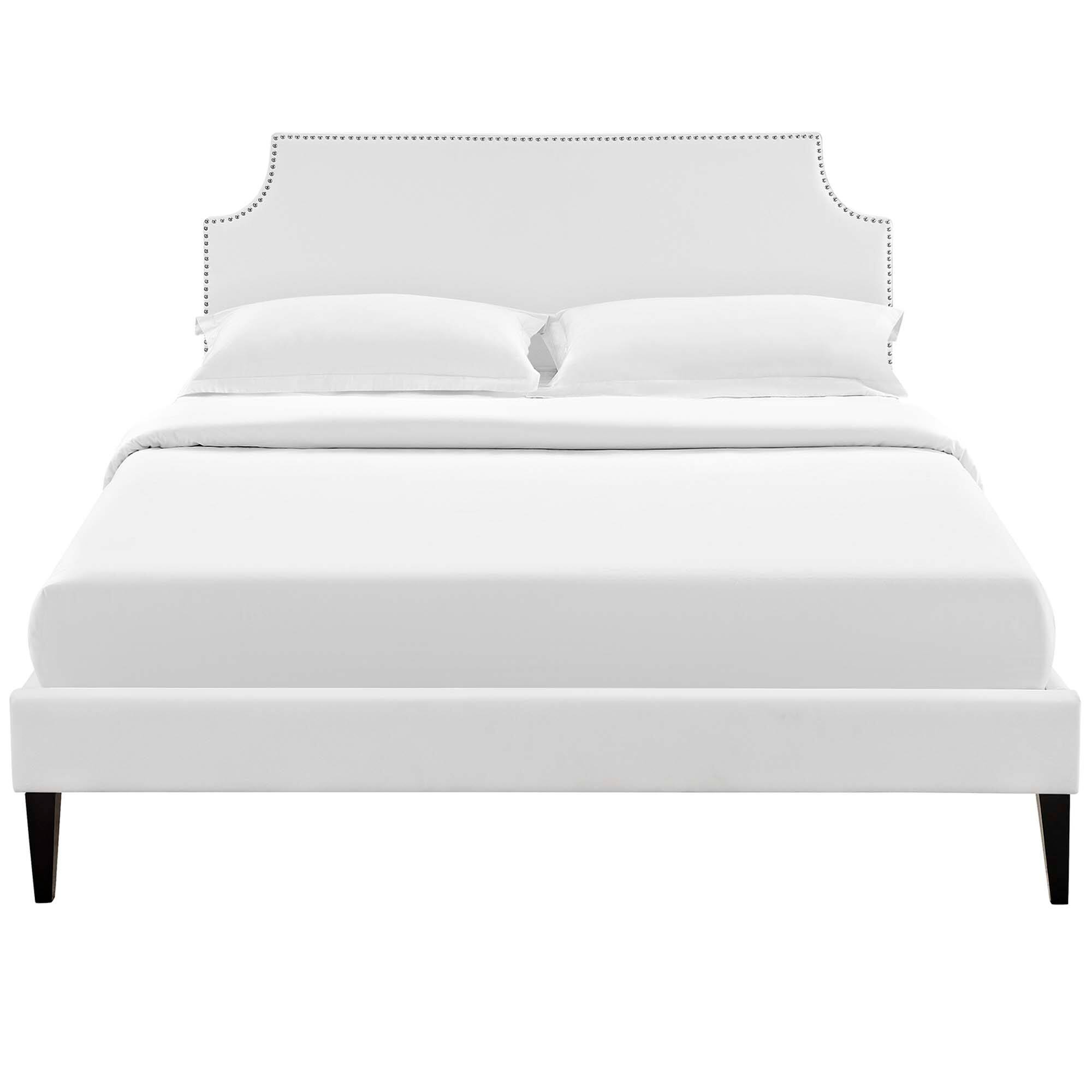 Alt View 1. Modway - Melanie Tufted Button Upholstered Performance Velvet Full Platform Bed - White.