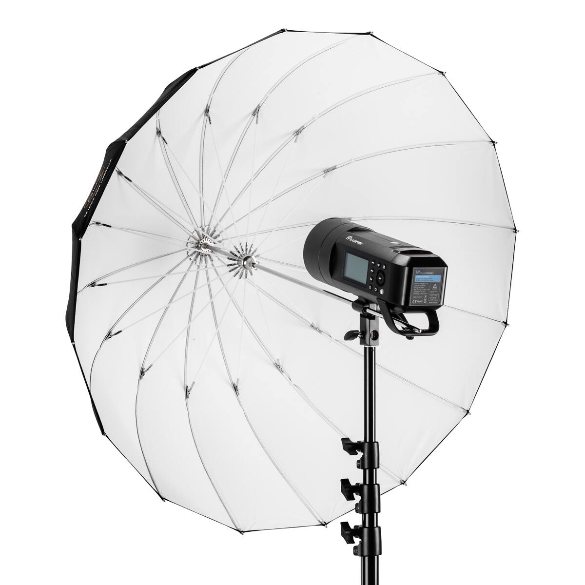 Alt View 3. Glow - Glow Easy Lock Medium Deep White Fiberglass Umbrella (33").