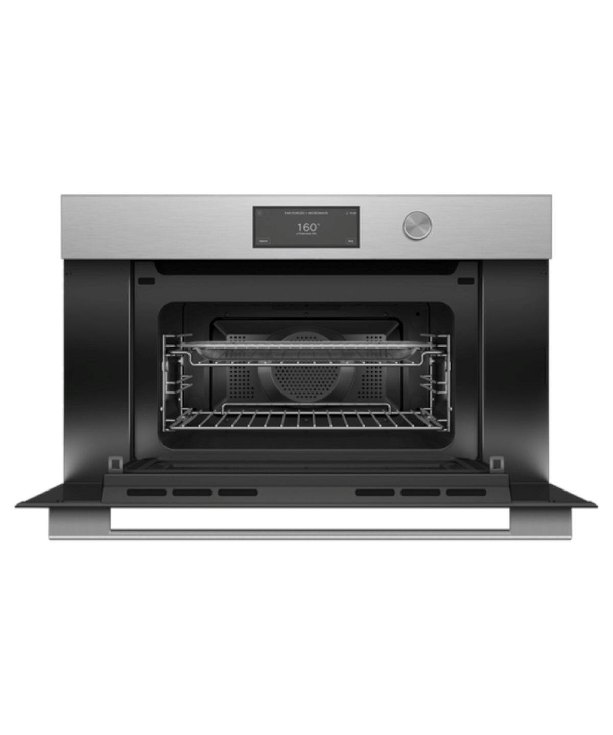 Alt View 11. Fisher & Paykel - 30" 1.7 Cu. Ft. Single Convection Speed Oven, 6.8" Touchscreen w/Dial - Compact - Contemporary Brushed Silver - Brushed silver.
