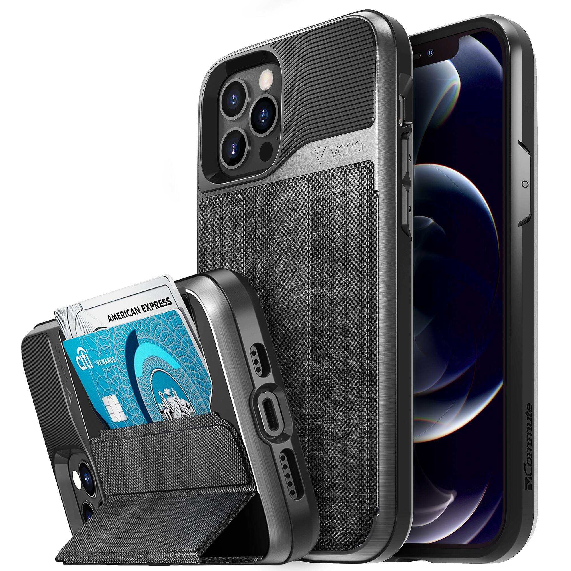 Alt View 11. Vena - vCommute Wallet Case for Apple iPhone 12 Pro Max - Slate Black.