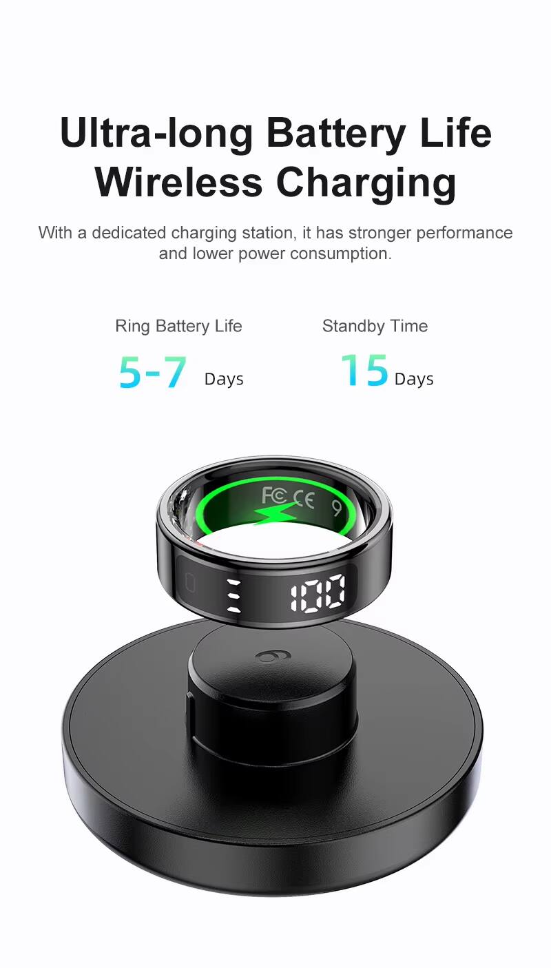 Ultra-long Battery Life Wireless Charging

With a dedicated charging station, it has stronger performance and lower power consumption.

Ring Battery Life: 5-7 Days
Standby Time: 15 Days

FC CE 9