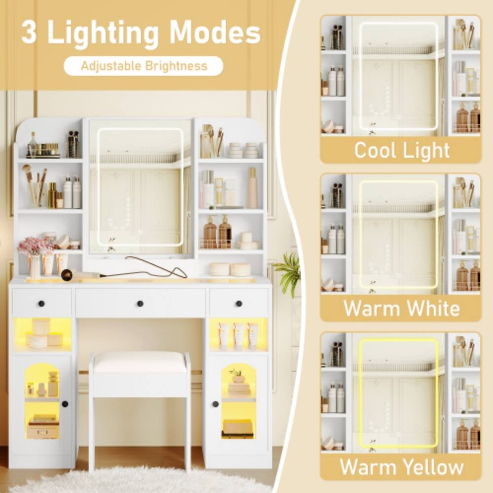 3 Lighting Modes  
Adjustable Brightness  
Cool Light  
Warm White  
Warm Yellow