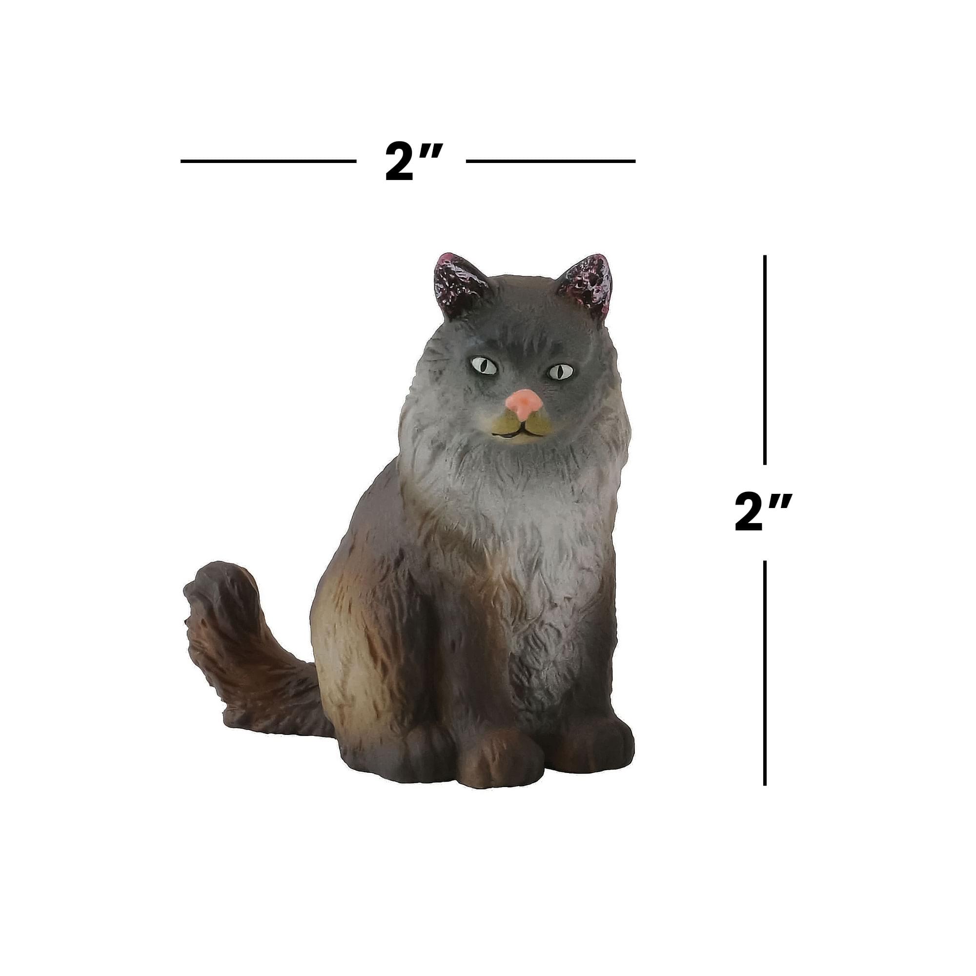 Alt View 2. Breyer Animal Creations - CollectA Cats & Dogs Collection Miniature Figure | Norwegian Forest Cat - Grey.