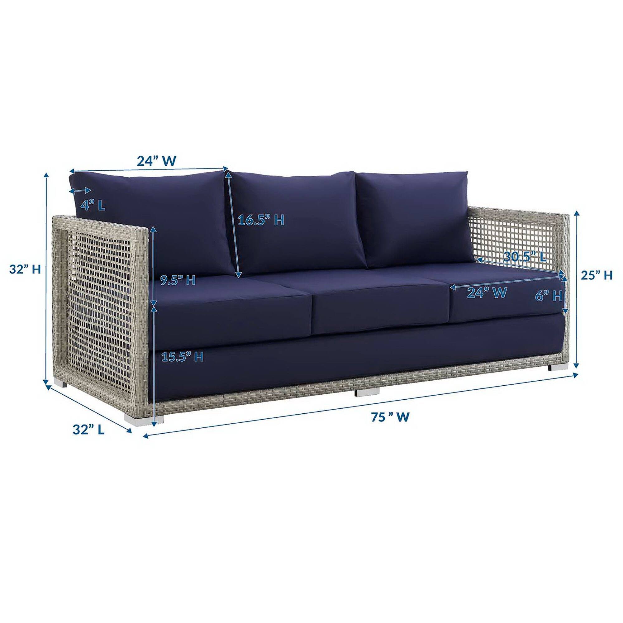 24" W  
4" L  
16.5" H  
32" H  
9.5" H  
30.5" L  
24" W  
6" H  
25" H  
15.5" H  
32" L  
75" W