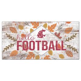 Fan Creations - Washington State Cougars 6'' x 12'' Hello Football Wall Art - White