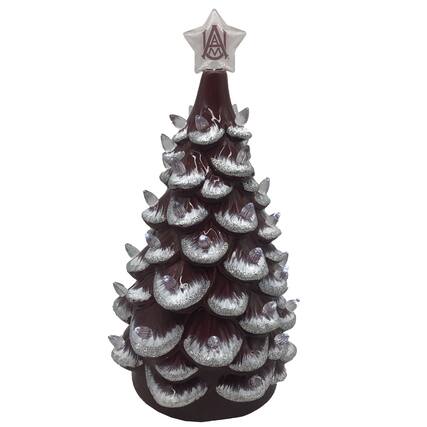 Front. Santa's Workshop - Maroon Alabama A&M Bulldogs 14'' Ceramic Tree - Red.