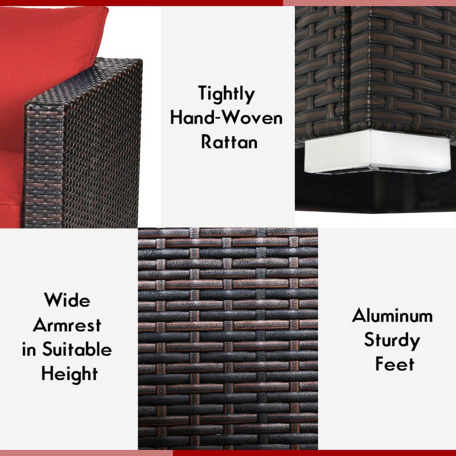 - Tightly Hand-Woven Rattan
- Wide Armrest in Suitable Height
- Aluminum Sturdy Feet