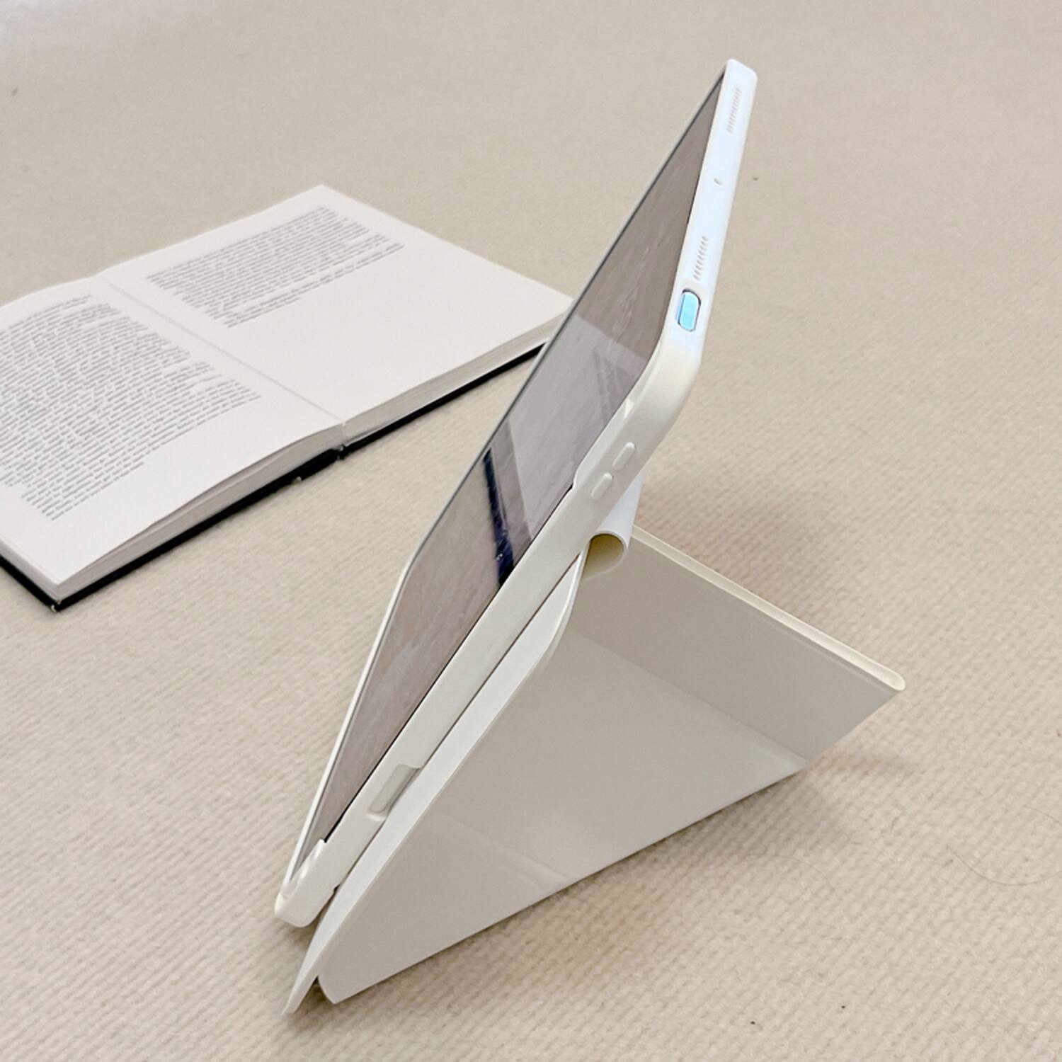 Alt View 2. Dteck - for Apple iPad (A16) 11" 2025 & iPad  10th Gen 2022 Premium Vegan Leather Folio Case,Y-Fold Magnetic Closure Flip Cover - White.