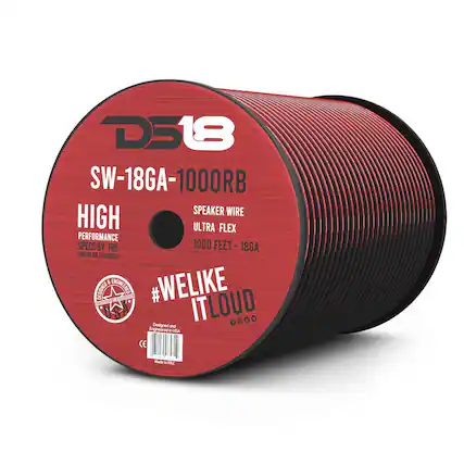 D518 SW-18GA-1000RB SPEAKER WIRE HIGH ULTRA FLEX PERFORMANCE SPECS BY THE 1000 FEET - 18GA AMERICAN STANDARD E #WELIKE ITLOUD Designed and Engineered in USA CE Made in PRC