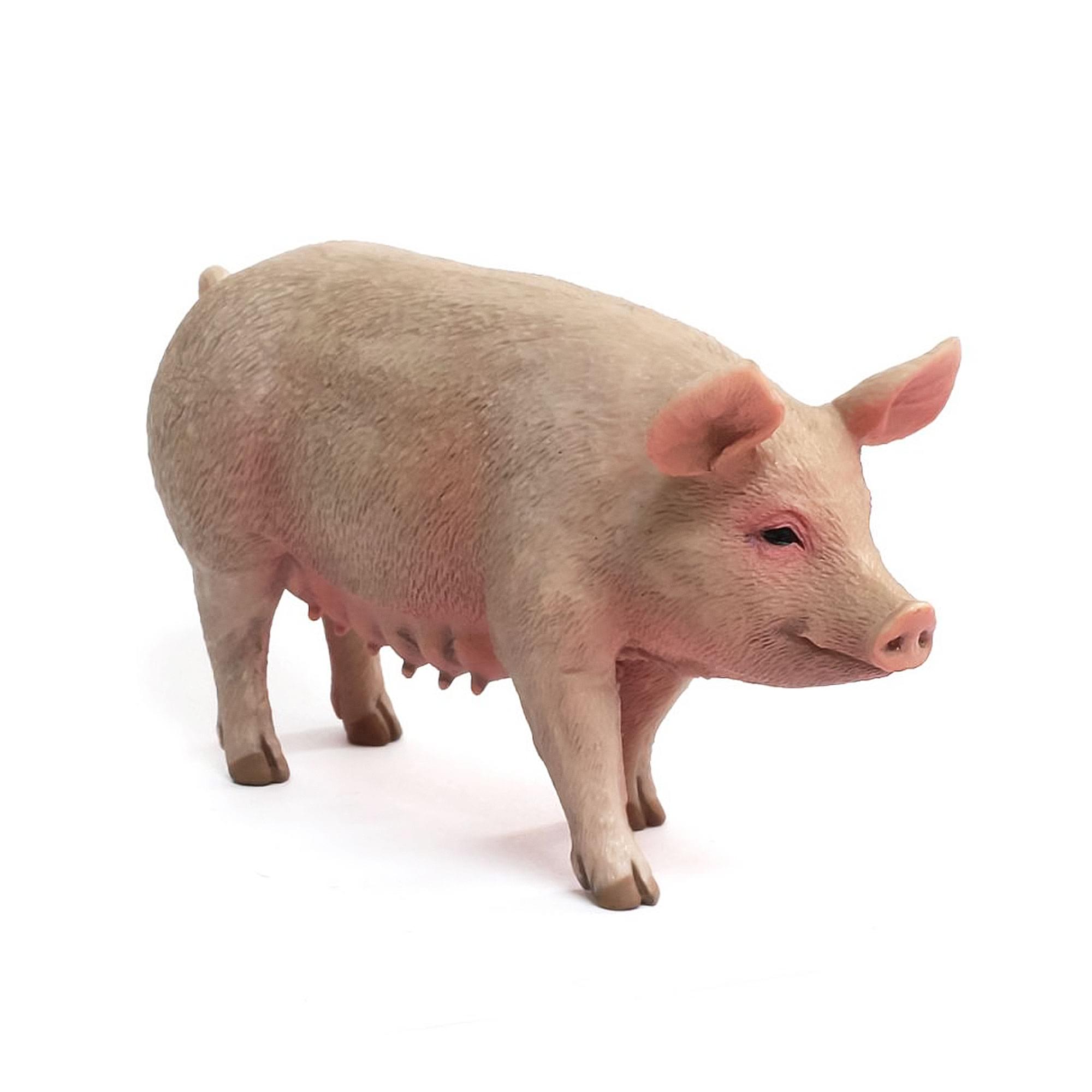 Alt View 1. Breyer - CollectA Farm Life Collection Miniature Figure | Sow - Pink.