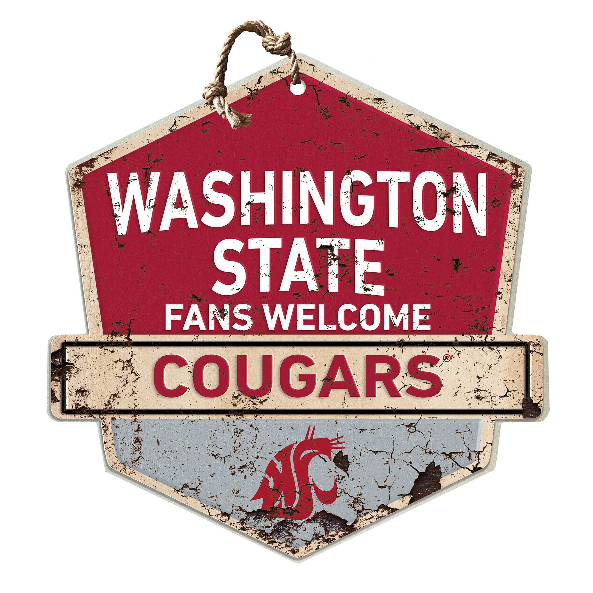 Washington State Cougars Fans Welcome Sign