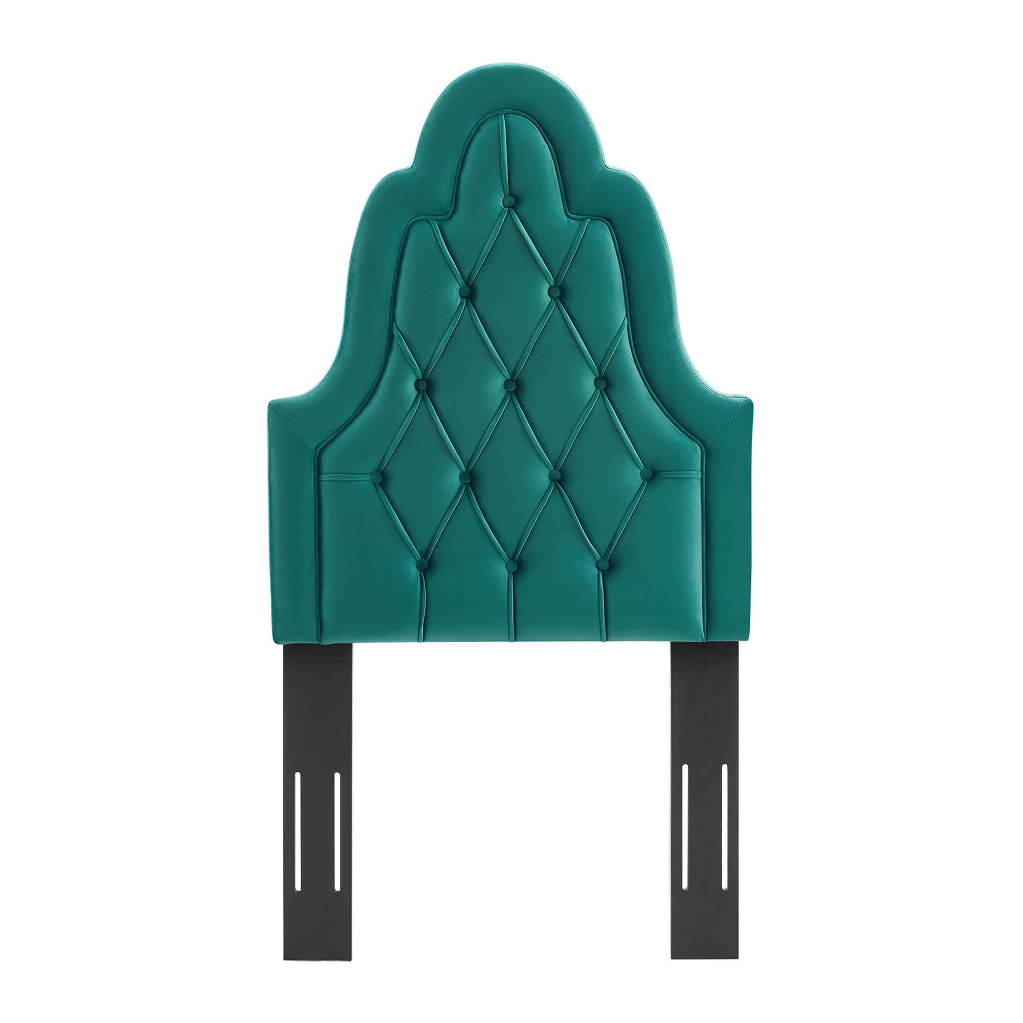 Alt View 1. Modway - Augustine Tufted Performance Velvet Twin Headboard by Modway - Teal.