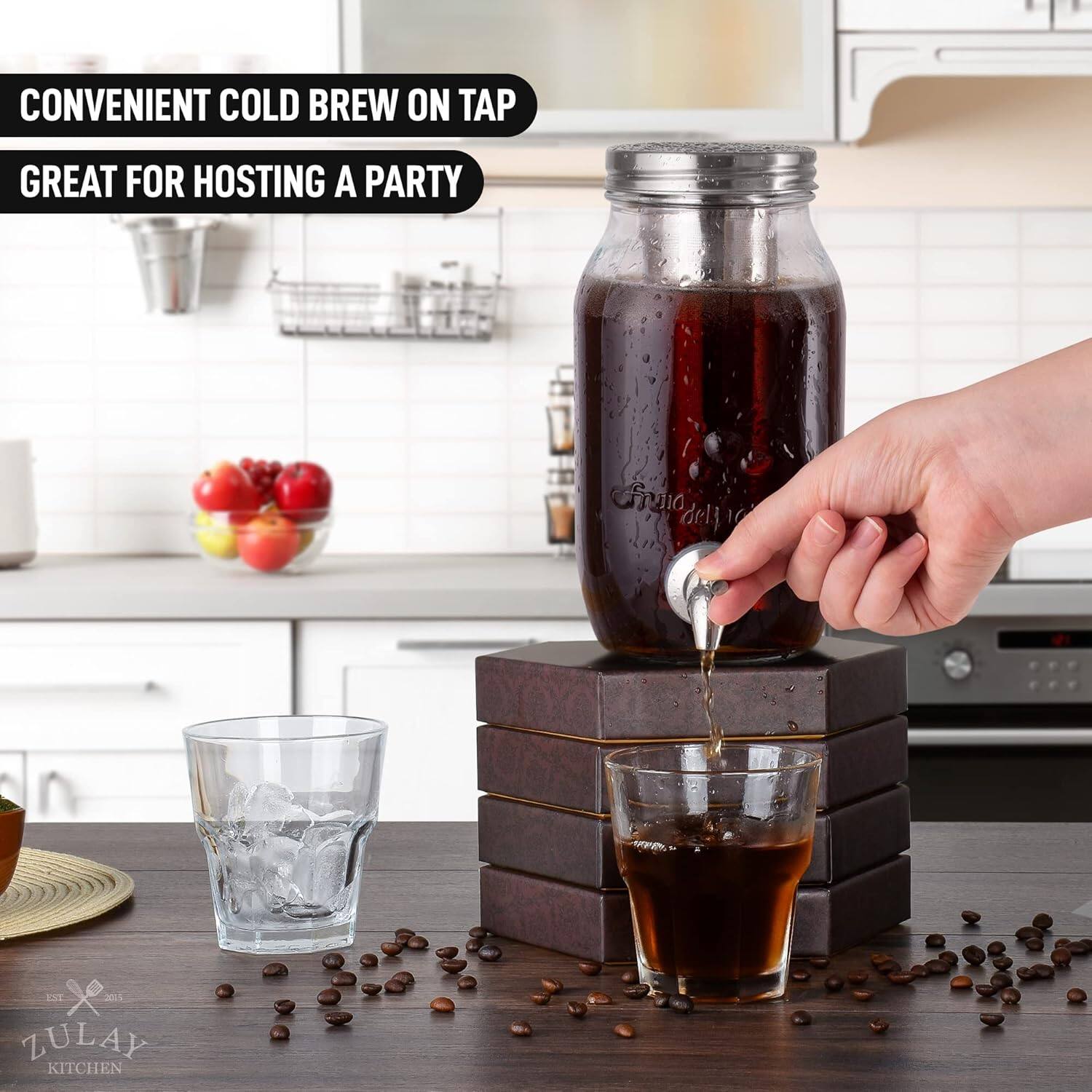 CONVENIENT COLD BREW ON TAP  
GREAT FOR HOSTING A PARTY  

ZULAY KITCHEN