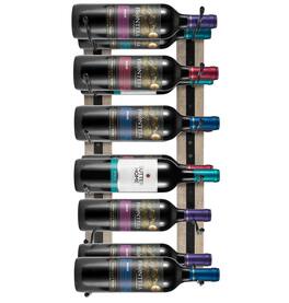 Sorbus - Wall Mounted Wine Rack + Glass Holder Set, Wire & Wood Wine Rack Wall Mounted for Bottles, Champagne for Home Bar - Gray