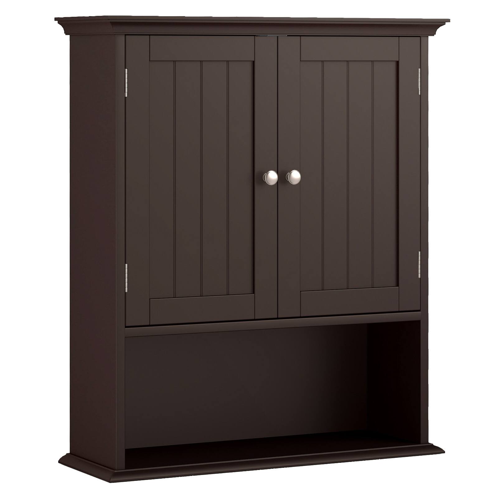 Alt View 9. Costway - Costway Wall Mount Bathroom Cabinet Storage Organizer Medicine Cabinet Brown - Brown.