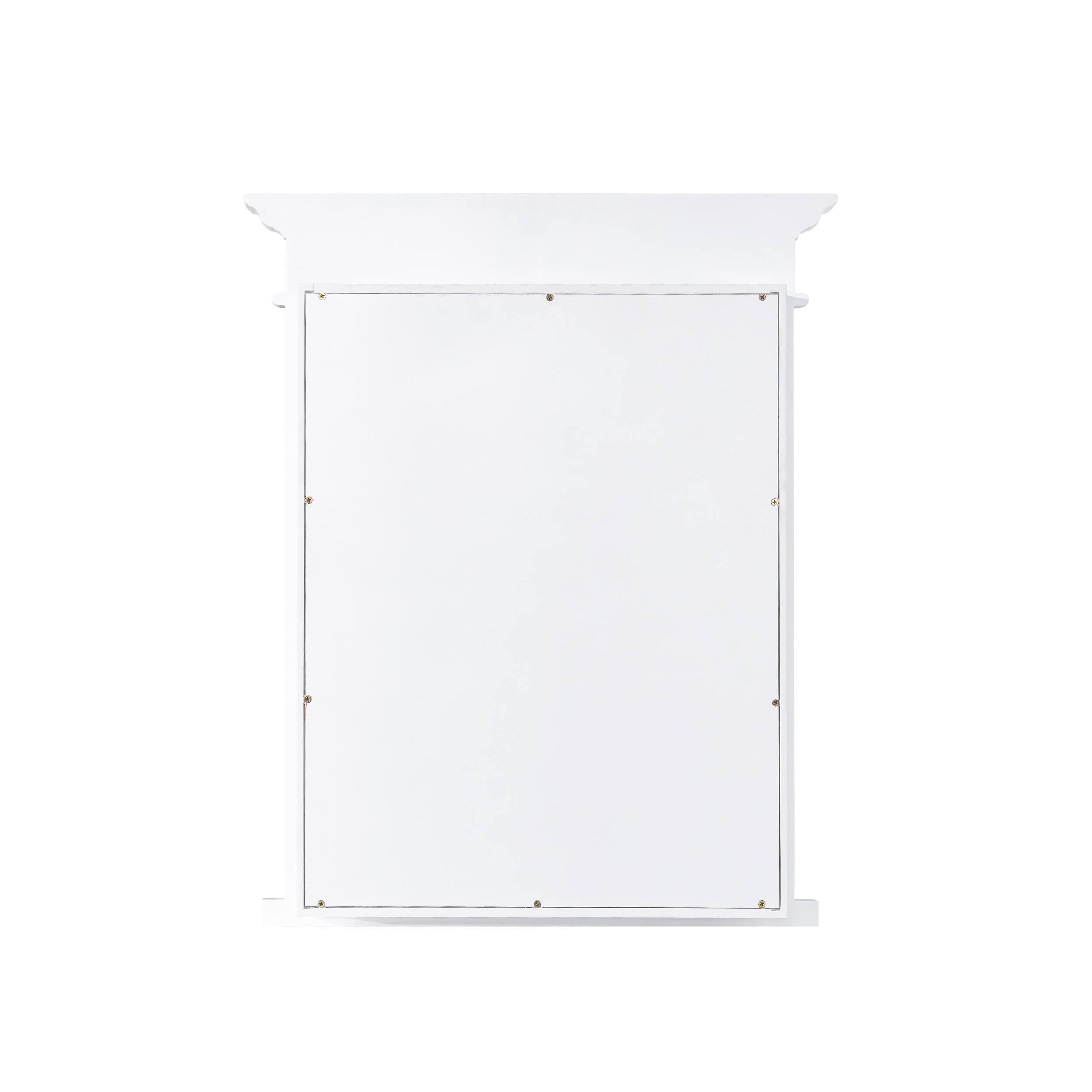 Alt View 9. WELLFOR - 26-Inch W x 36-Inch H Recessed Solid Rubberwood Medicine Cabinet with Left-Hinged Mirrored Door - White.