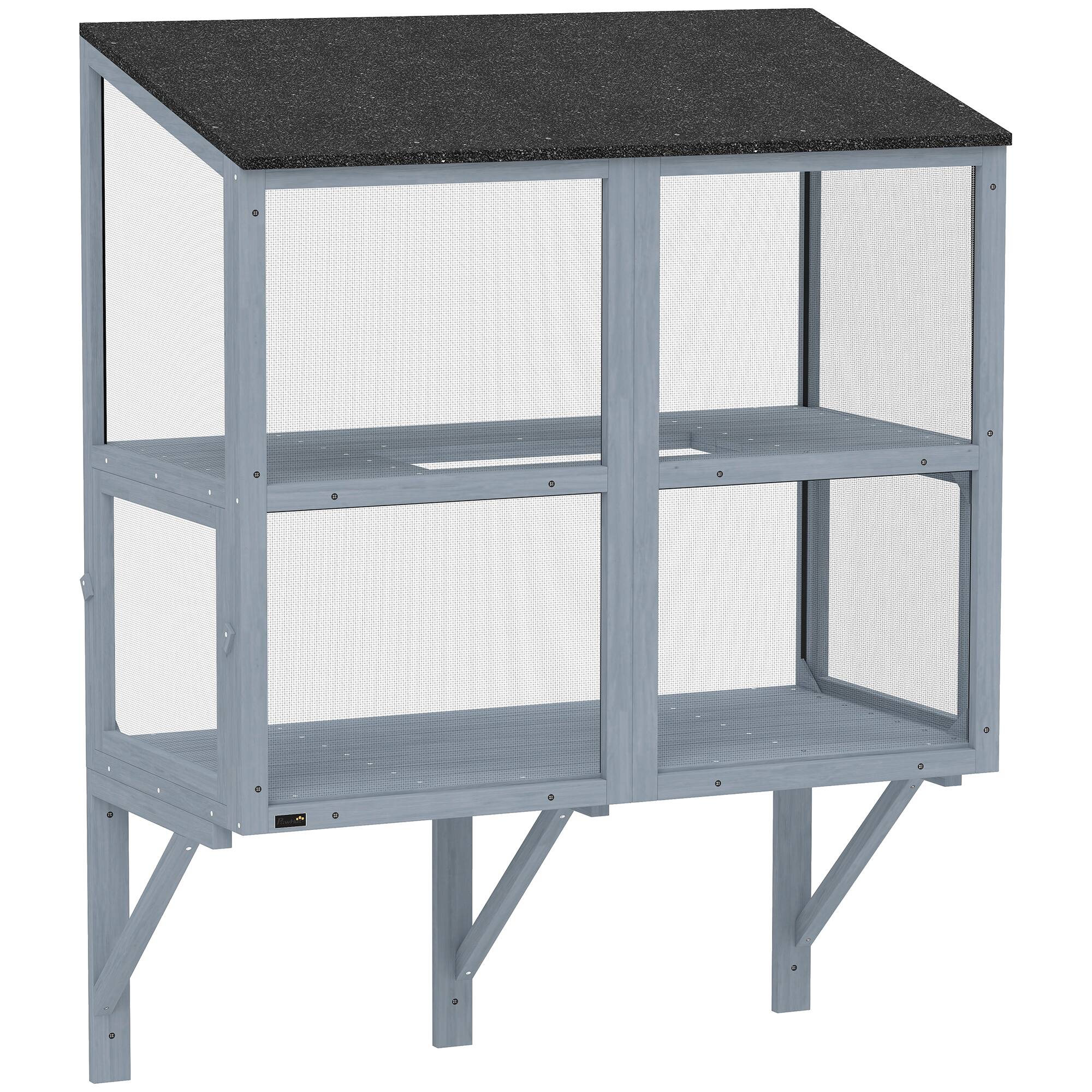 "Pawhut - Outdoor Cat Enclosure Outdoor Window Box Cat House with Waterproof Roof 39.4""L - Gray" price history on PriceWatchPro