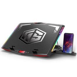 HongFei - Shortened Title: Laptop Cooling Pad for 15.6-21 Inch Gaming Laptop Cooler with 6 Quiet Fans and Button Control - RGB