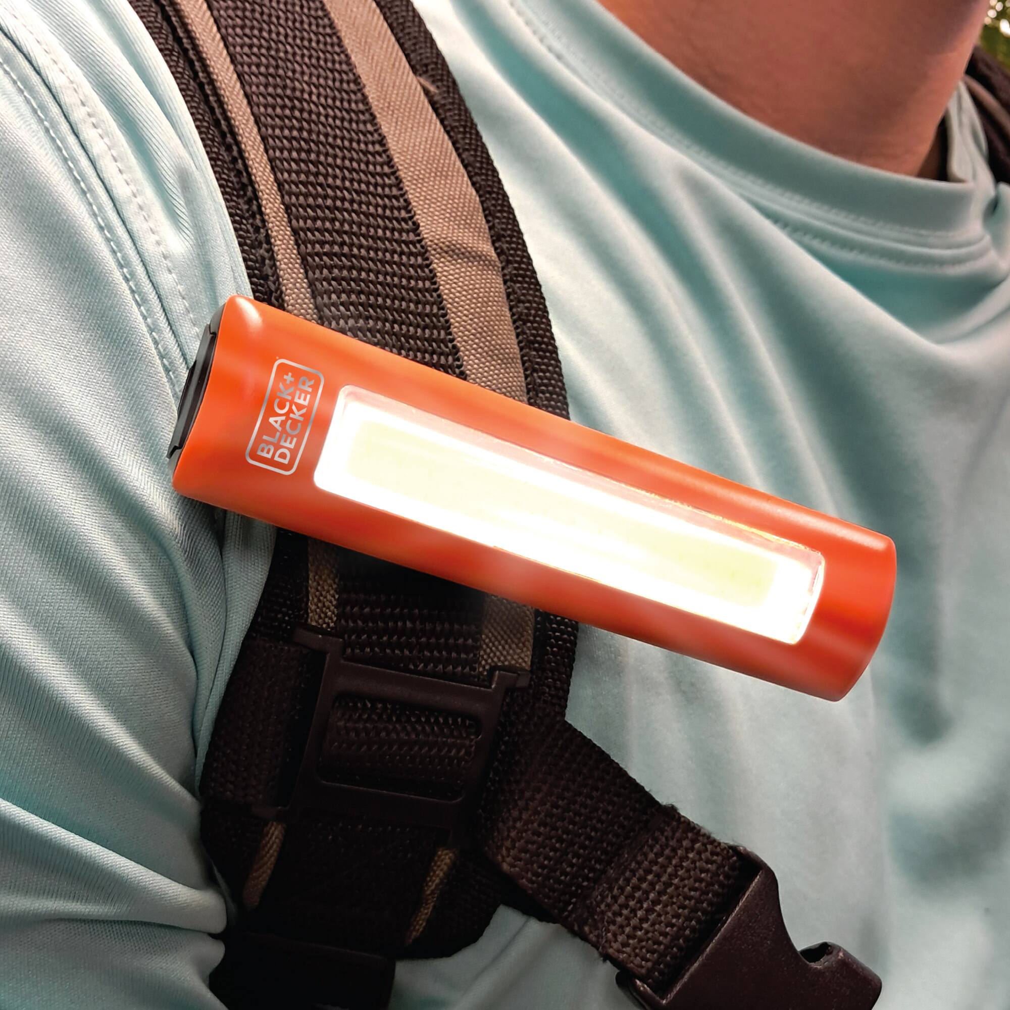 Alt View 1. Black+Decker - BLACK+DECKER Clip-On Light, Battery-Powered COB Utility Magnetic Light, 300 Lumens, 2-Pack - Orange.