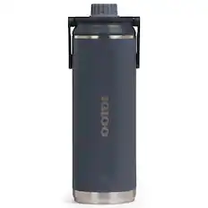 Front. Igloo - IGLOO 46 oz. Twist ‘n’ Chug Stainless Steel Bottle, Carbonite - Carbonite.