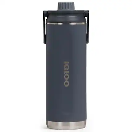 Front. Igloo - IGLOO 46 oz. Twist ‘n’ Chug Stainless Steel Bottle, Carbonite - Carbonite.
