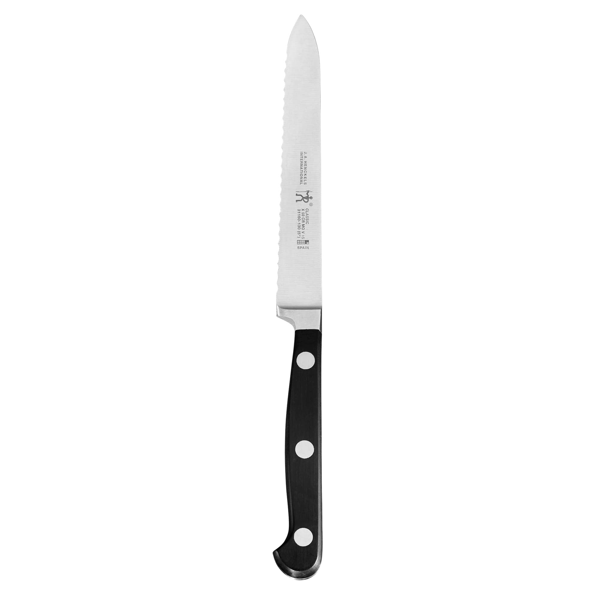 Henckels - CLASSIC 5-inch Serrated Utility Knife - Stainless Steel
