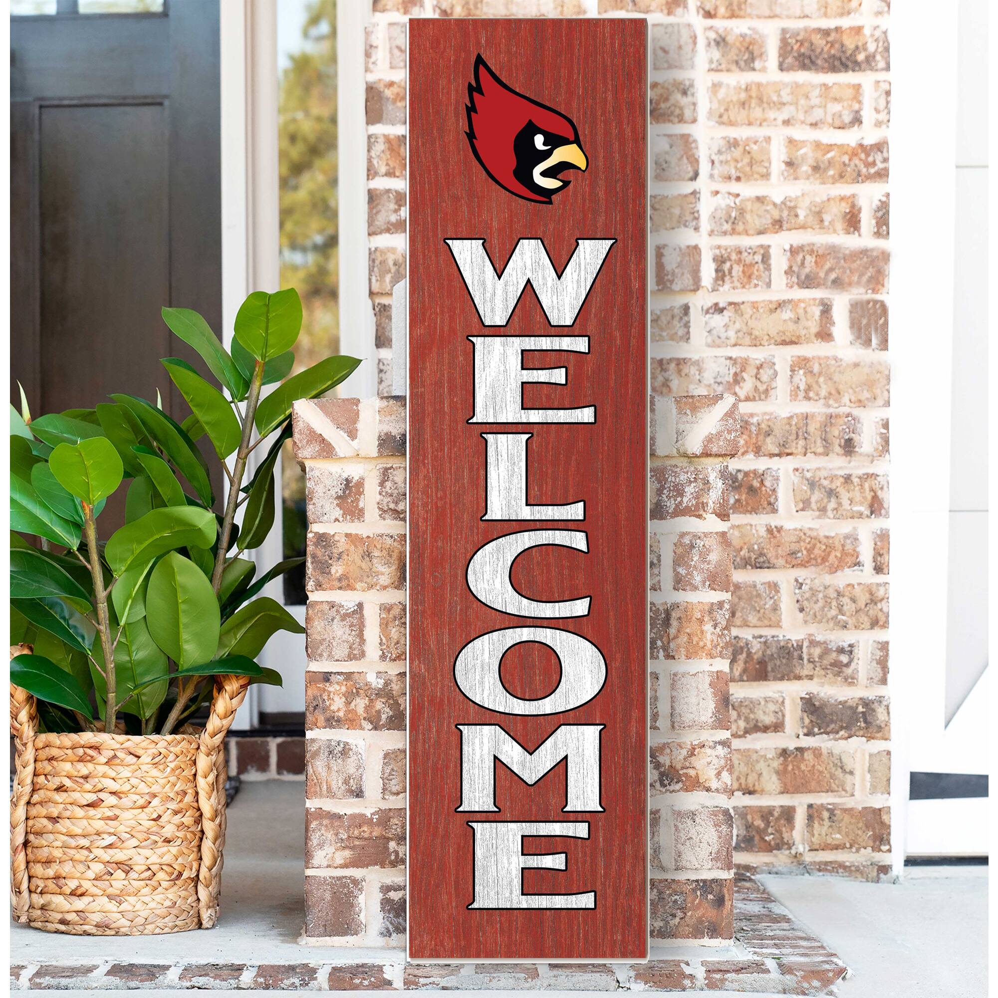 Alt View 1. Jardine - Catholic University Cardinals 12'' x 48'' Welcome Outdoor Leaner - Red.