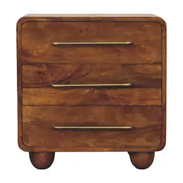 Artisan Furniture - Solid Wood Three Drawer Mini Chest - Brown