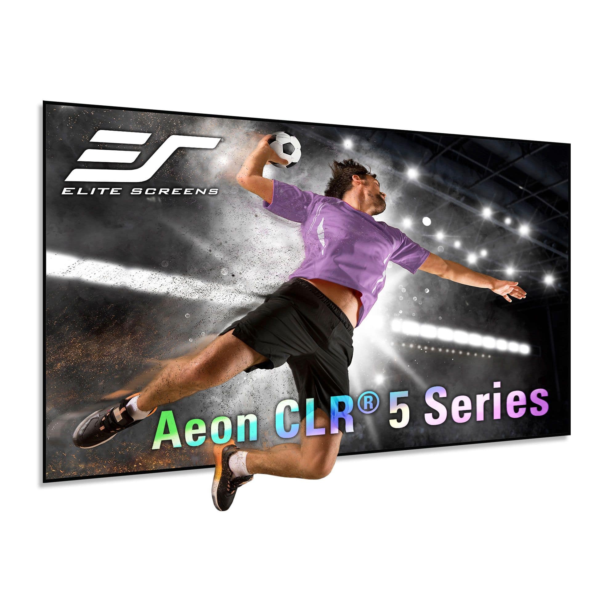 Elite Screens - Aeon CLR 5®, CeilingLightRejecting,152"Diag.,16:9,EDGE FREE® Fixed Frame Ultra-Short Throw Projector Screen,AR152H-CLR5 - Light Gray