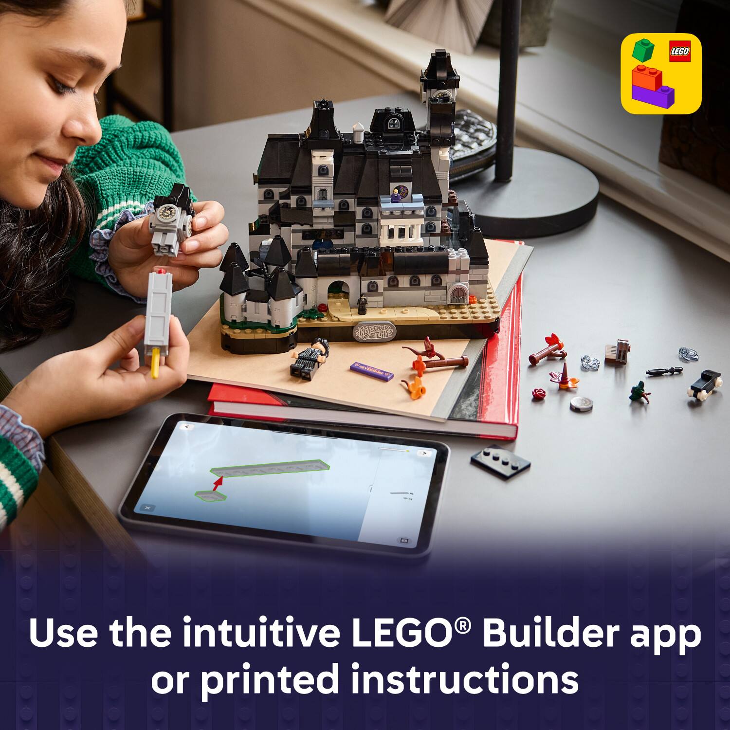 Use the intuitive LEGO® Builder app or printed instructions