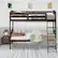 Angle. Hivvago - Hivvago Twin over Twin Wooden Bunk Bed with Ladder - Dark Brown.