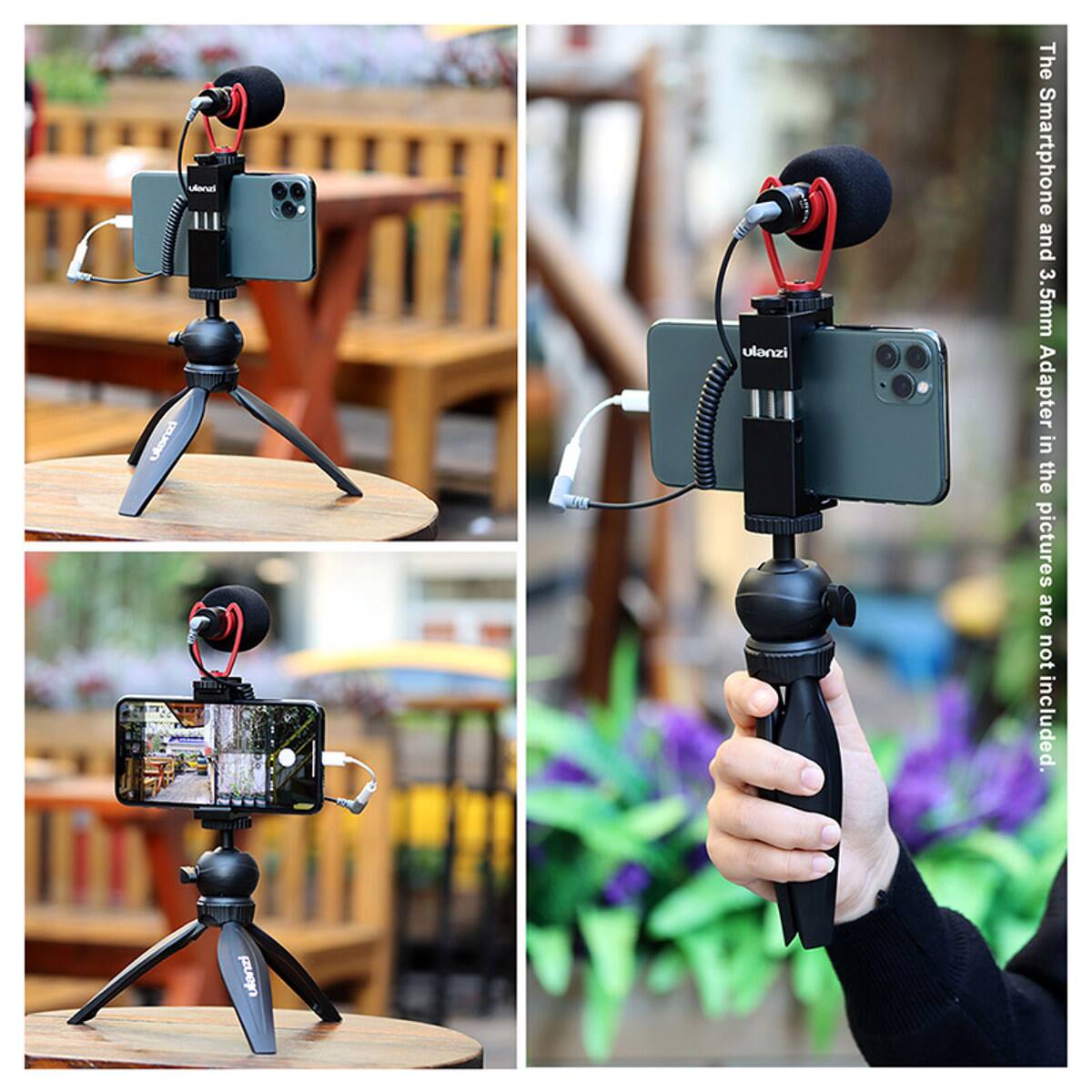 Amnel ulanzi The Smartphone and 3.5mm Adapter in the pictures are not included.