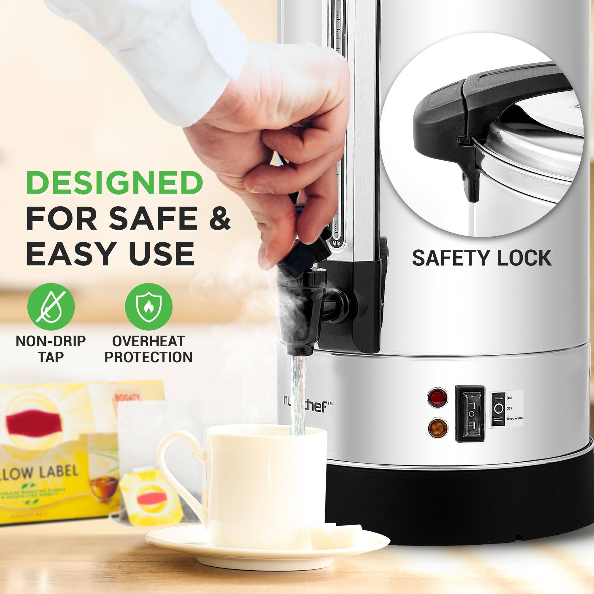 DESIGNED FOR SAFE & EASY USE  
SAFETY LOCK  
NON-DRIPTAP  
OVERHEAT PROTECTION  
LOW LABEL