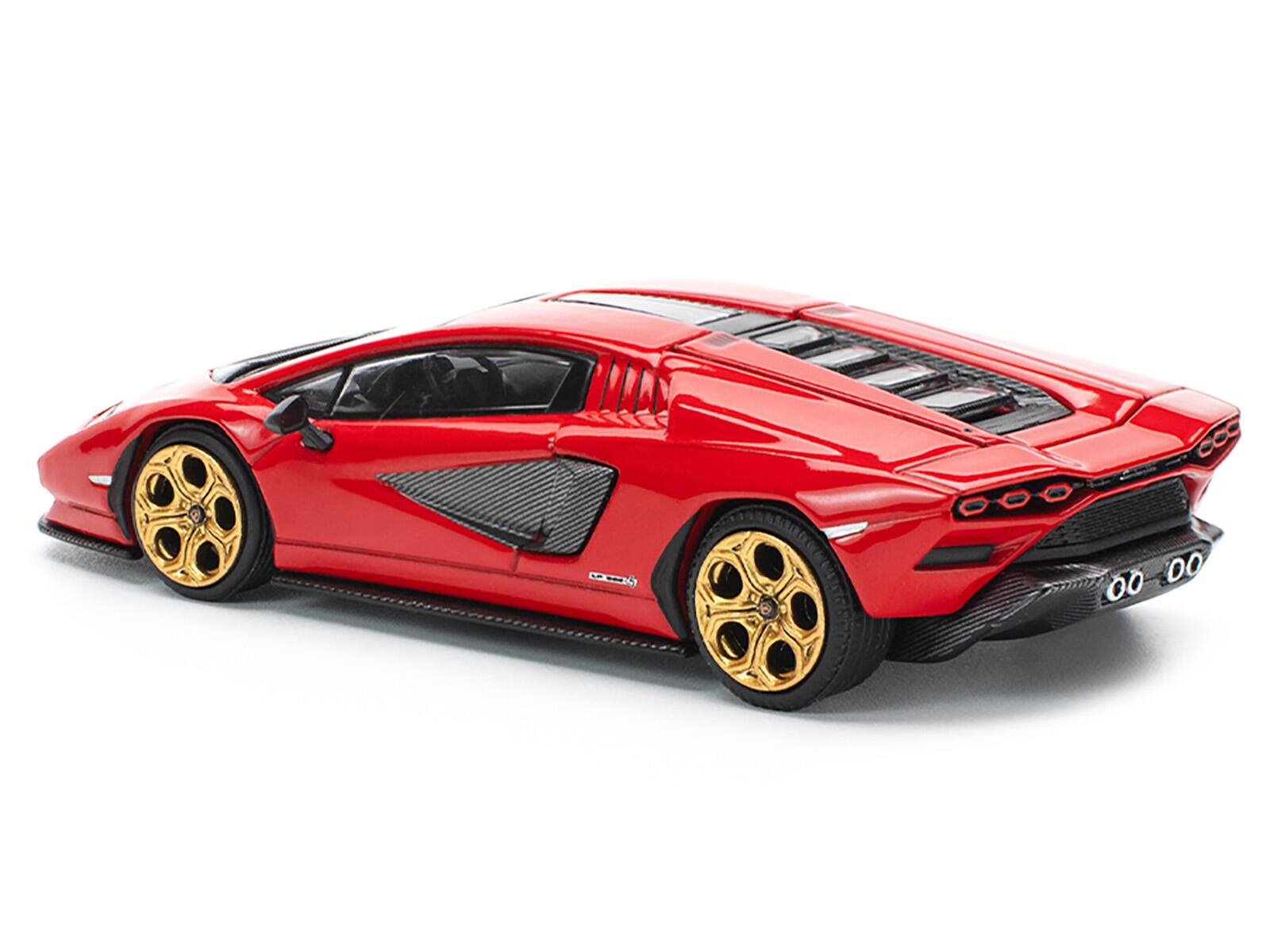 Alt View 4. Pop Race - Lamborghini Countach LPI 800-4 Red with Carbon Accents 1/64 Die Cast Model Car by Pop Race.