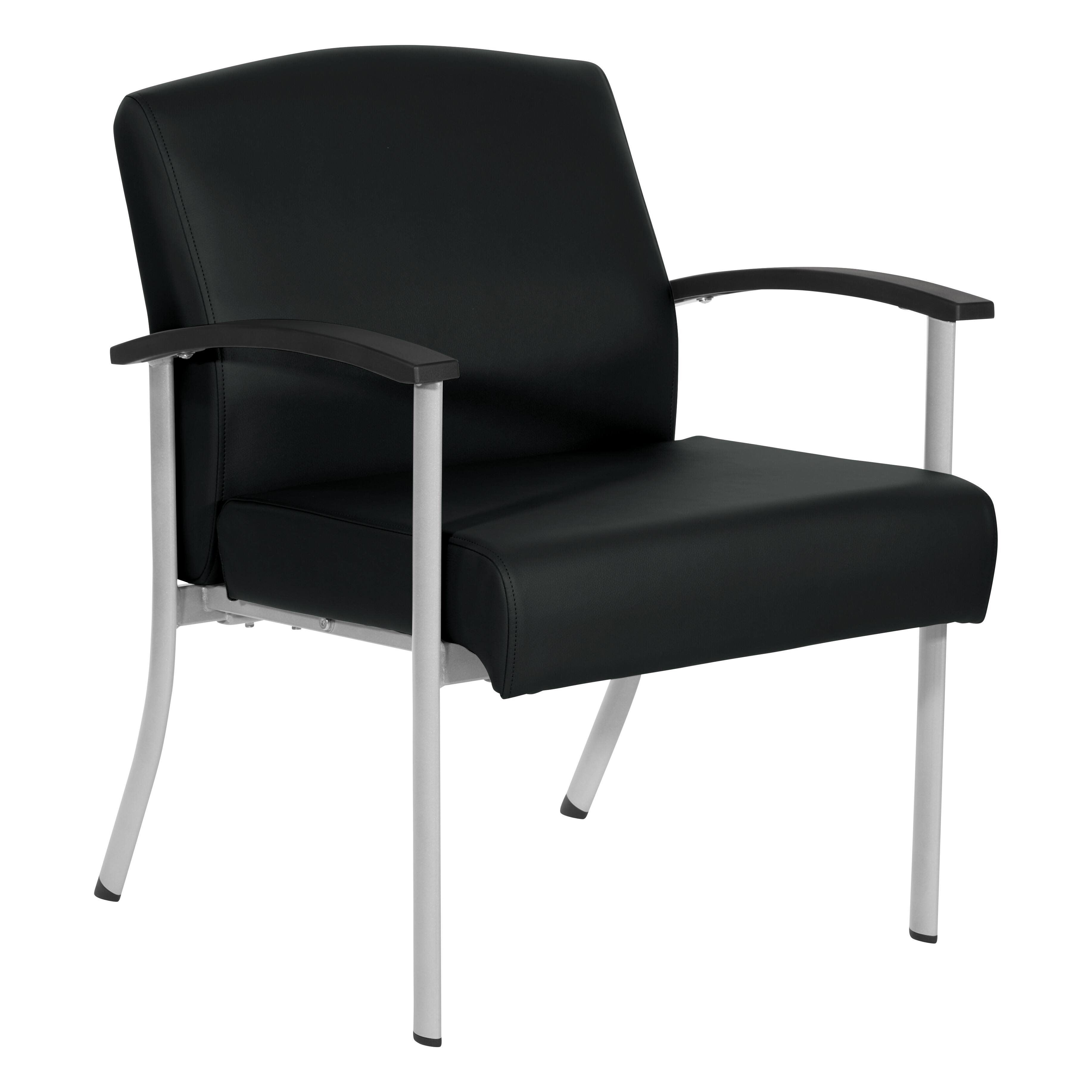 Angle. Office Star Products - Big & Tall Healthcare Guest Office Chair - Dillon Black Fabric.