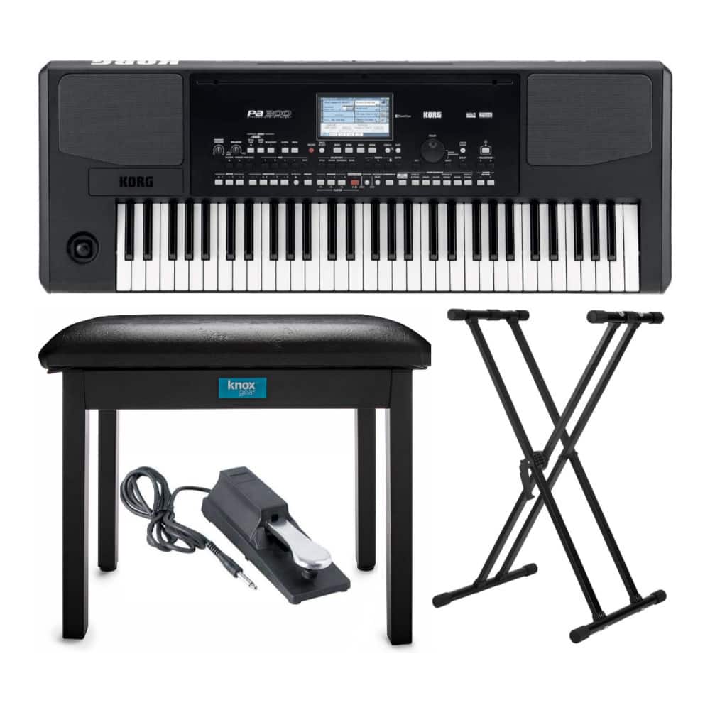 Korg - PA300 61-Key Professional Arranger Keyboard Bundle with Accessory Bundle